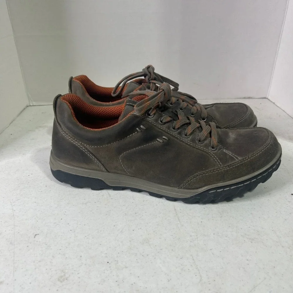 Ecco Receptor Technology Mens Brown Leather Hiking Shoes Sneakers Size 42